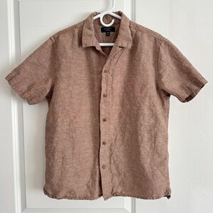 Banana Republic Linen Short Sleeve Button-down Men's Shirt